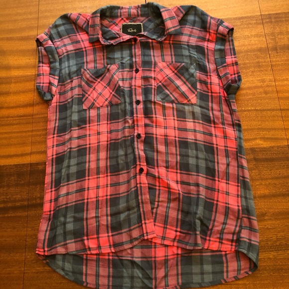 Rails Sleeveless Plaid Button Up Pink and Gray - Picture 2 of 7